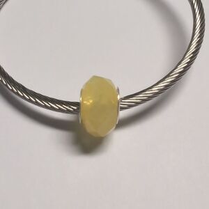 Yellow Faceted Charm for Pandora‎ Style Bracelet
